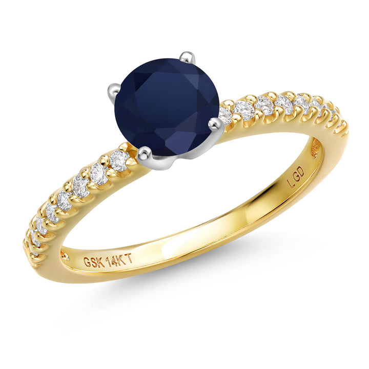 Blue Sapphire - September_5_Ring in 14K Two Tone Gold