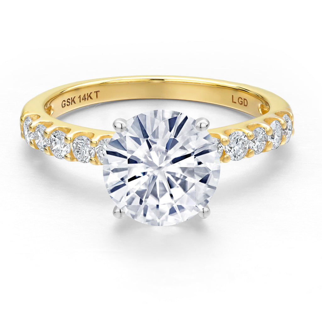 White Moissanite - April_6_Ring in 14K Two Tone Gold