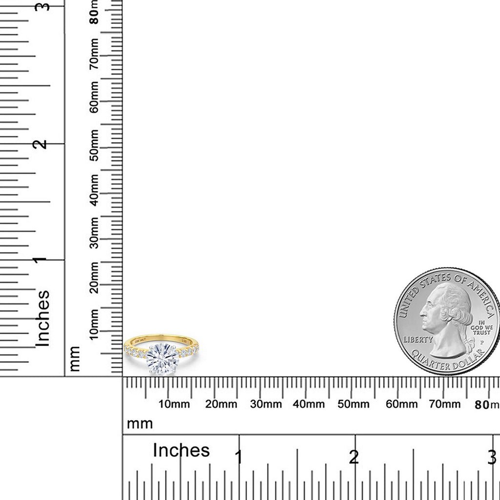 White Moissanite - April_6_Ring in 14K Two Tone Gold