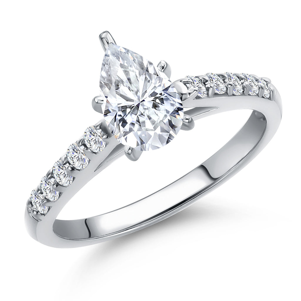 White Moissanite - April_6_Ring in 10K White Gold