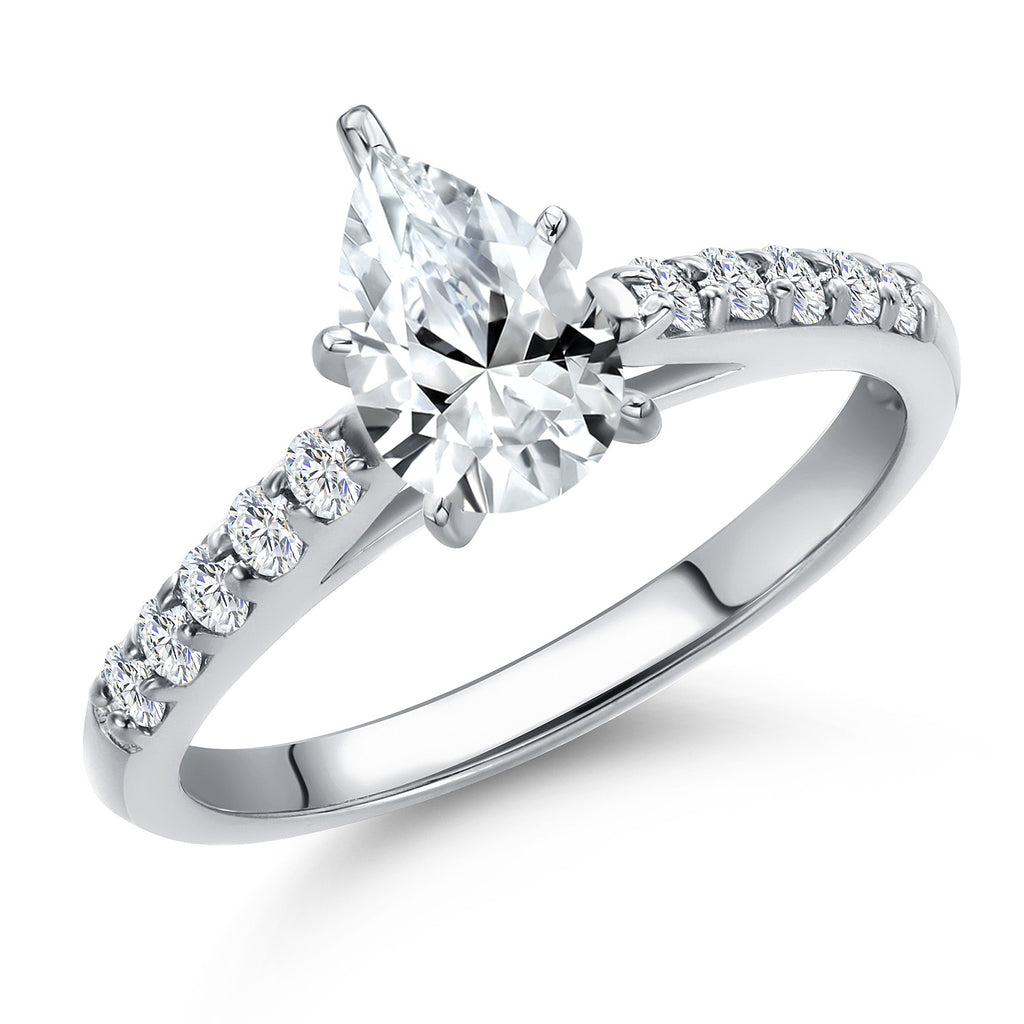 White Created Sapphire - September_8_Ring in 10K White Gold