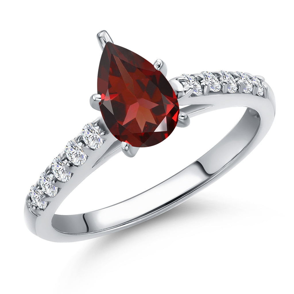 Garnet - January_5_Ring in 10K White Gold