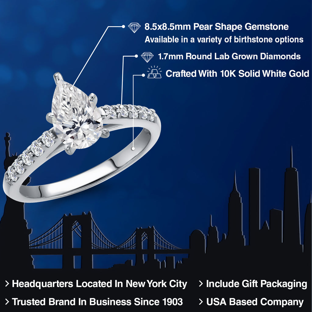 White Lab Grown Diamond - April_6_Ring in 10K White Gold
