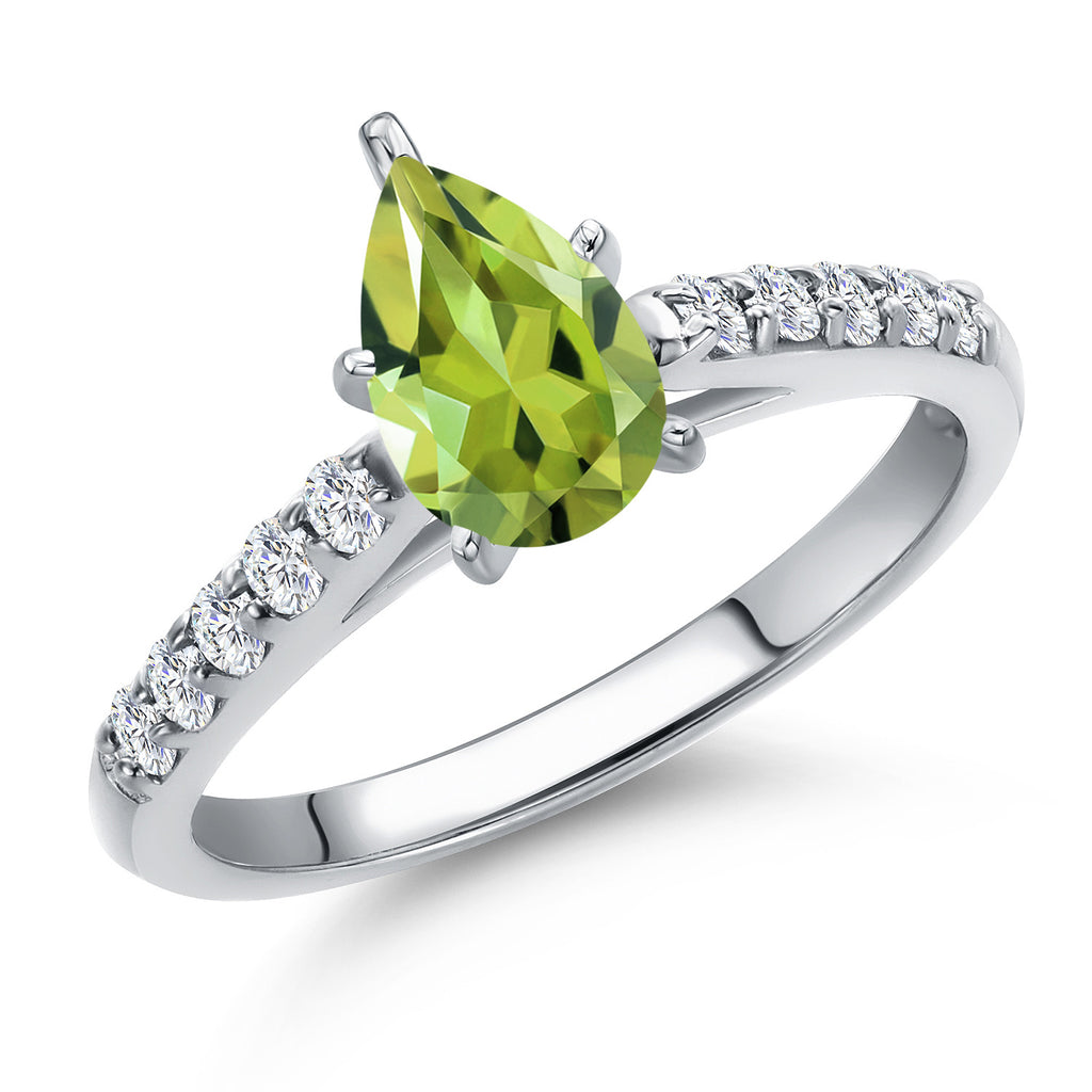 Peridot - August_9_Ring in 10K White Gold