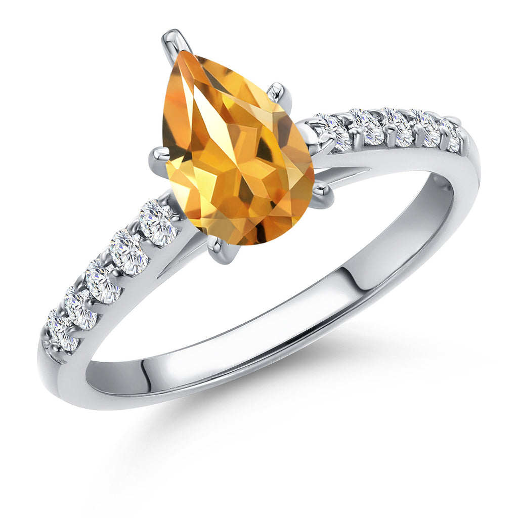 Citrine - November_8_Ring in 10K White Gold