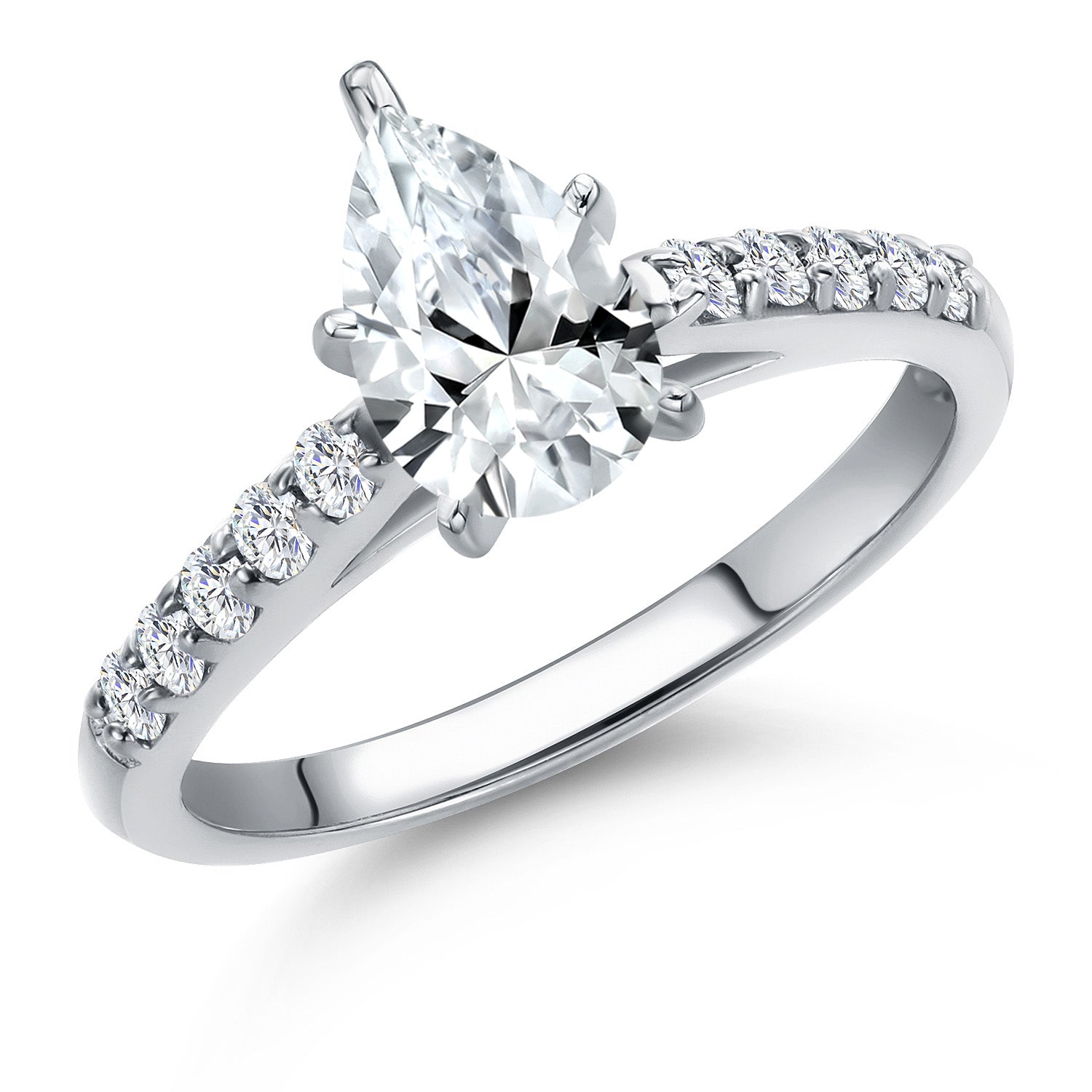 White Created Sapphire - September_7_Ring in 10K White Gold