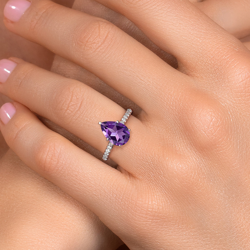 Amethyst - February_7_Ring in 10K White Gold
