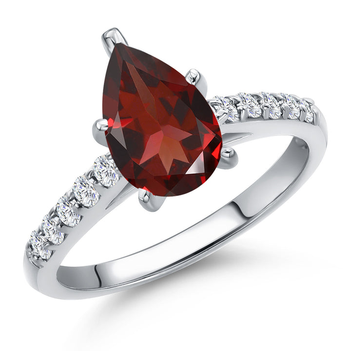 Garnet - January_5_Ring in 10K White Gold
