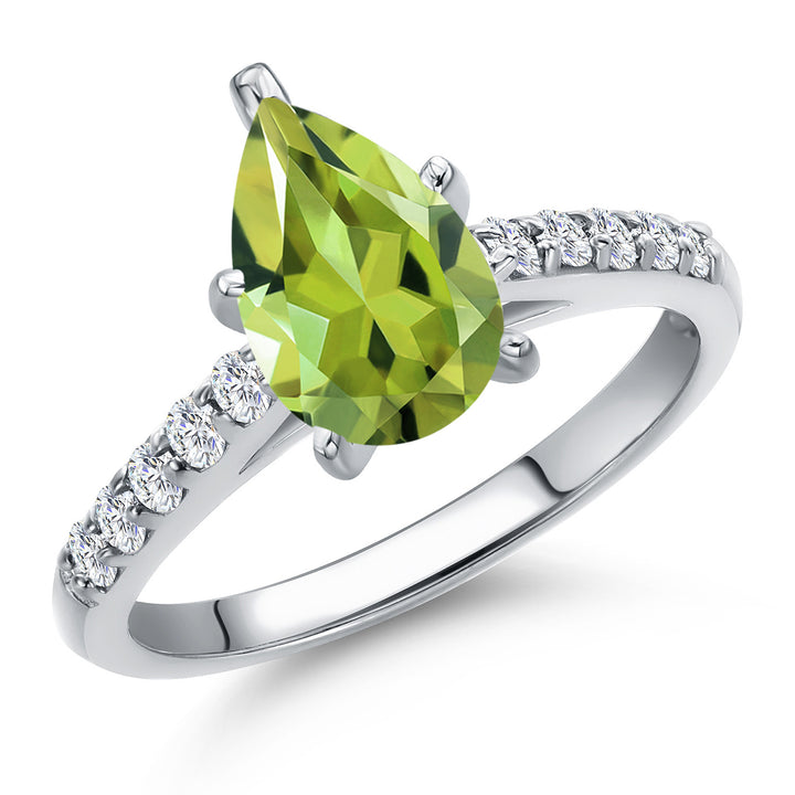Peridot - August_6_Ring in 10K White Gold
