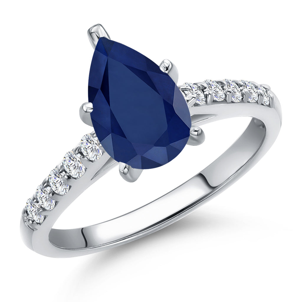 Blue Sapphire - September_8_Ring in 10K White Gold