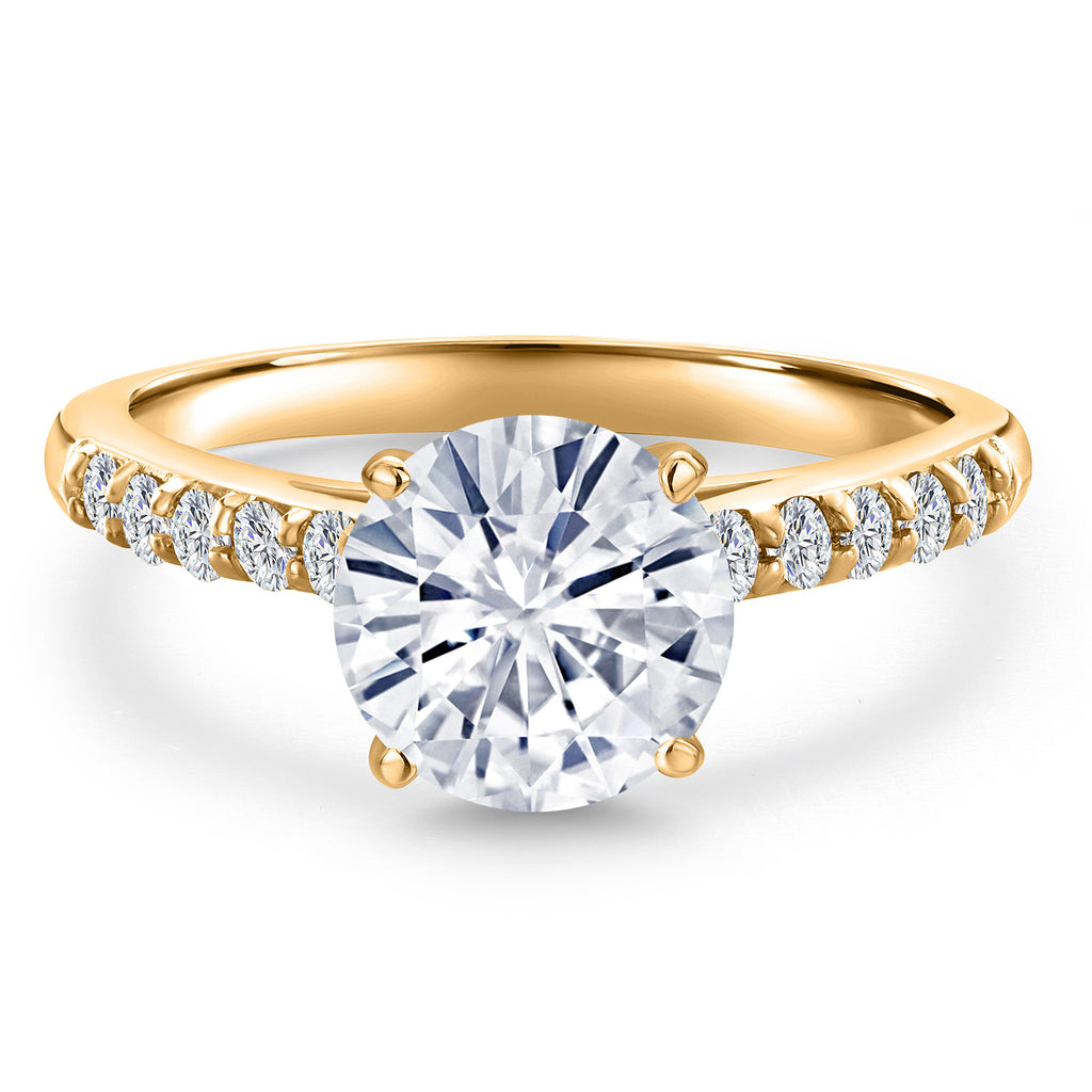 Colorless (DEF) Moissanite - April_Ring in 10K Yellow Gold