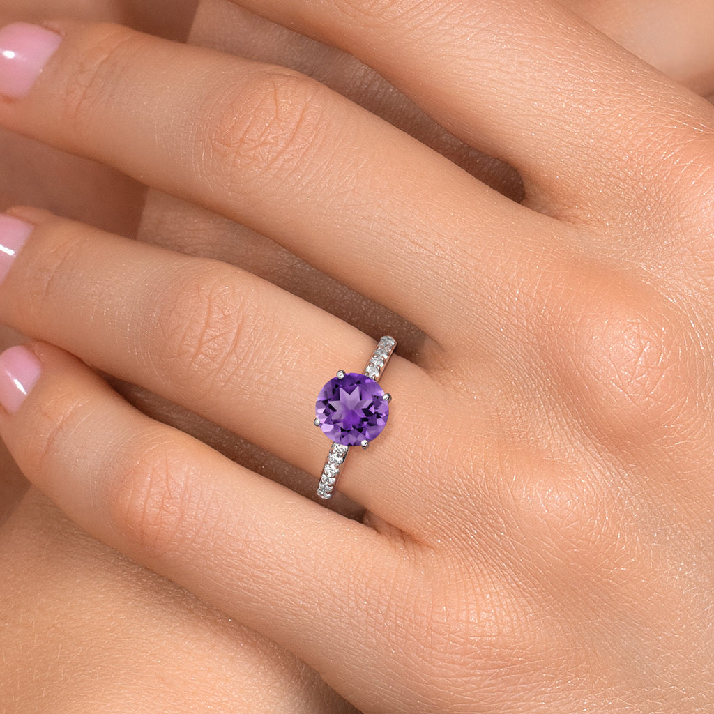 Amethyst - February_6_Ring in 10K White Gold