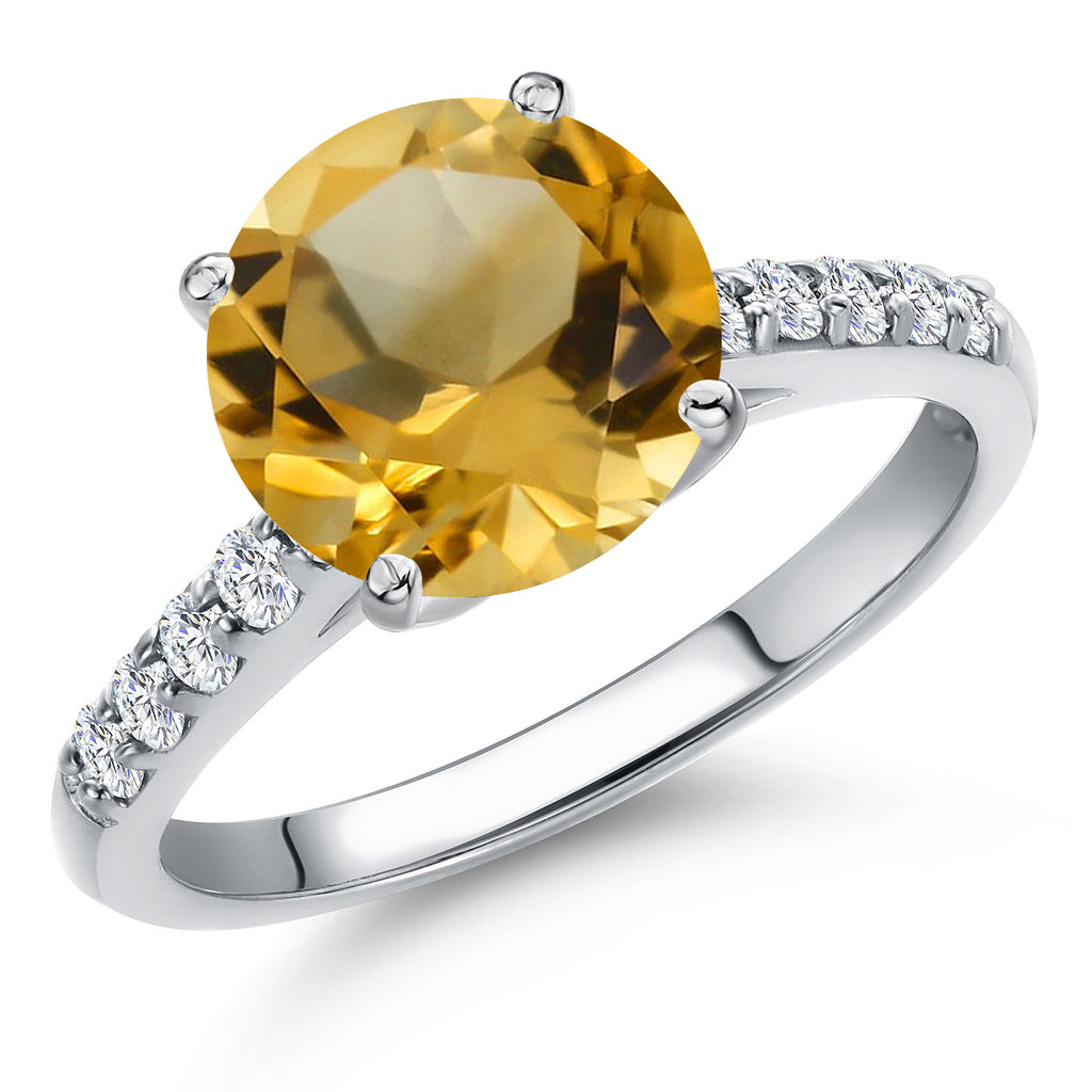 Citrine - November_9_Ring in 10K White Gold
