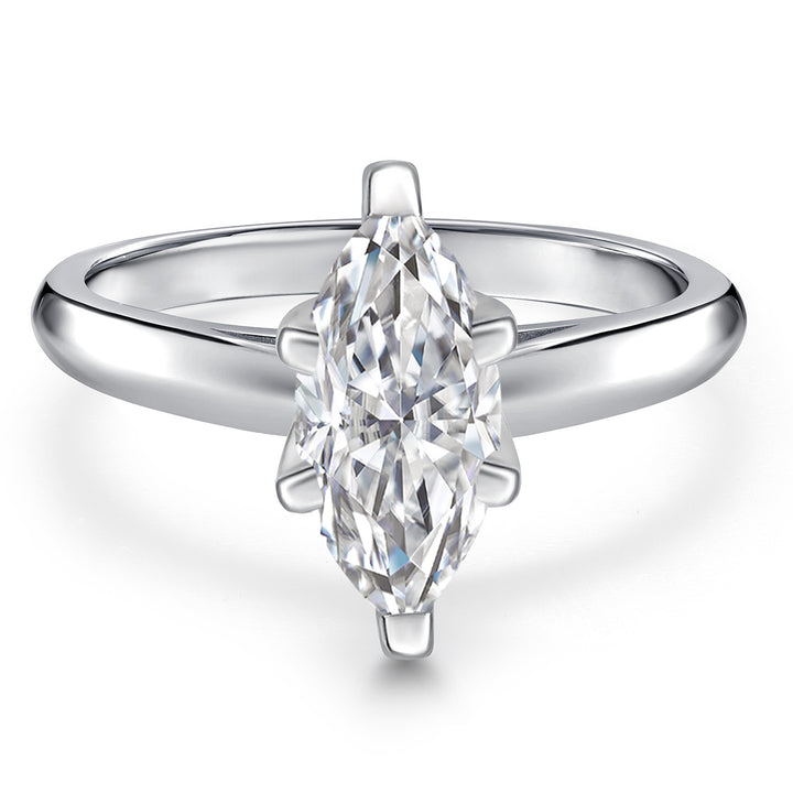 1.00 Ct IGI Certified Lab Grown Diamond 10K White Gold Solitaire Engagement Ring for Women | Marquise Cut | E-F Color | VS1 Clarity | Available In Size 5, 6, 7, 8, 9