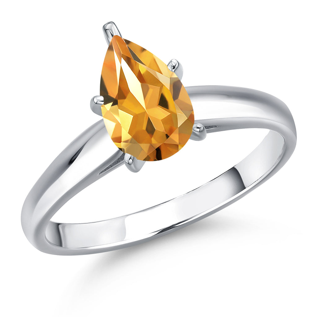 Citrine - November_8_Ring in 10K White Gold