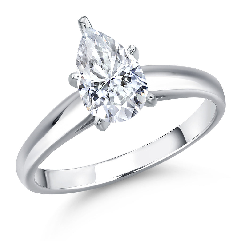 White Moissanite - April_7_Ring in 10K White Gold