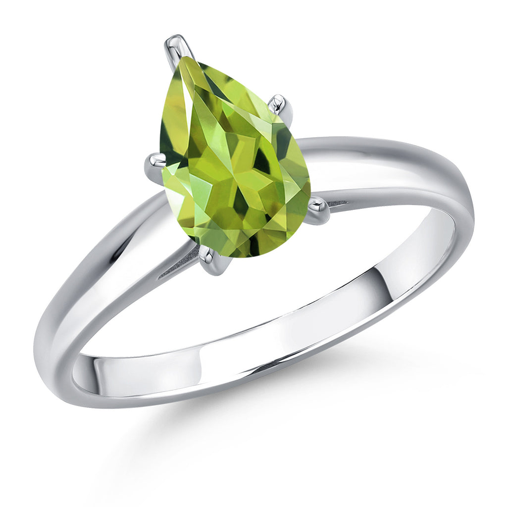 Peridot - August_7_Ring in 10K White Gold