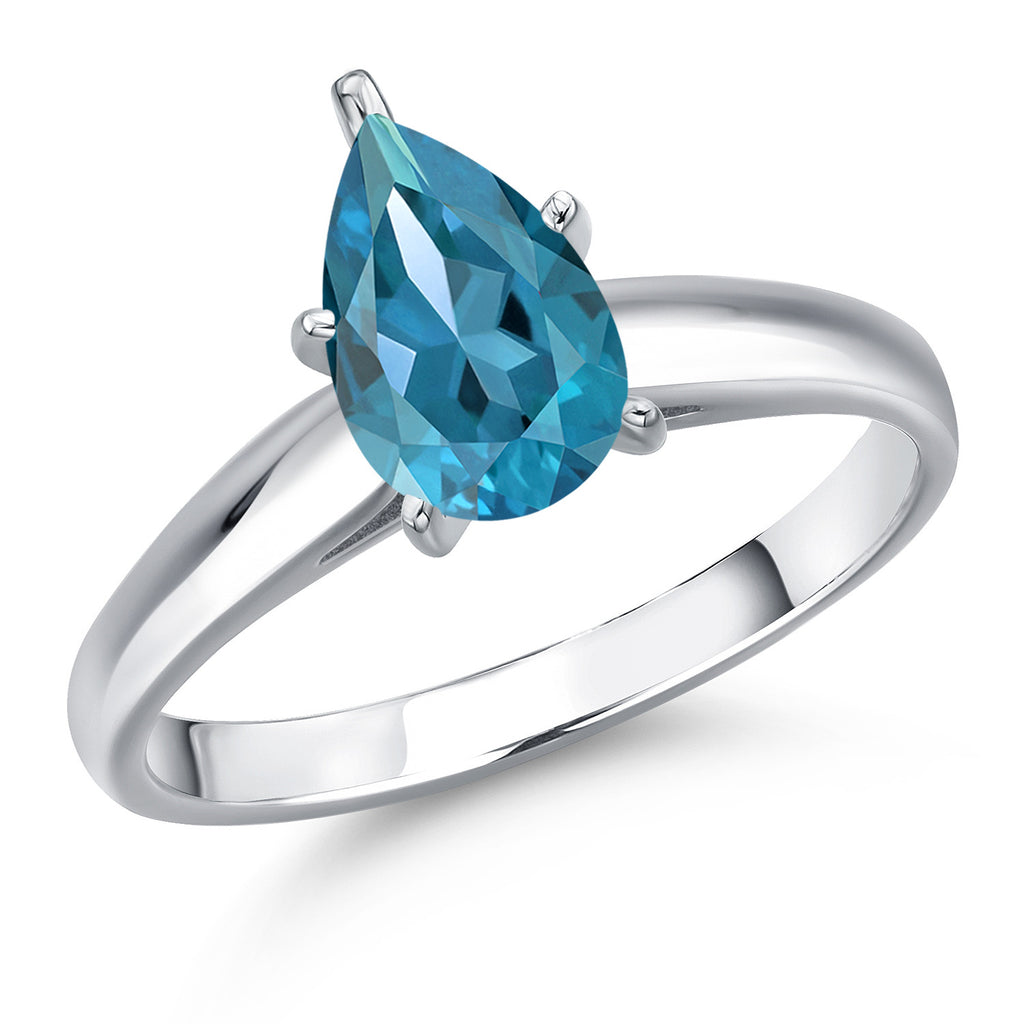 London Blue Topaz - November_9_Ring in 10K White Gold