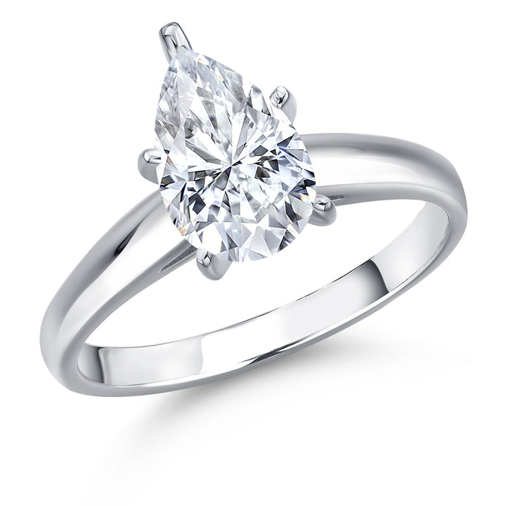 White Moissanite - April_6_Ring in 10K White Gold