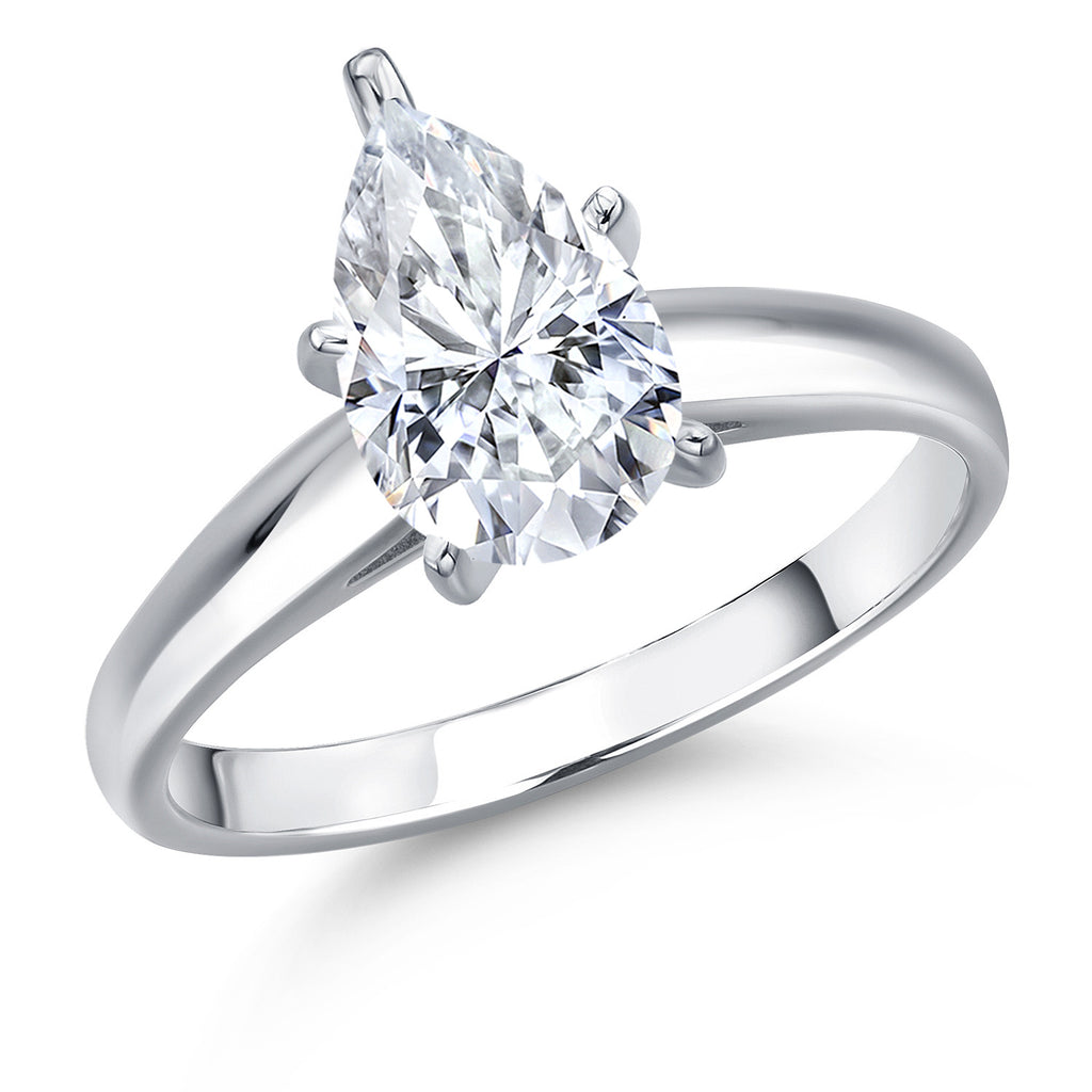 White Moissanite - April_5_Ring in 10K White Gold