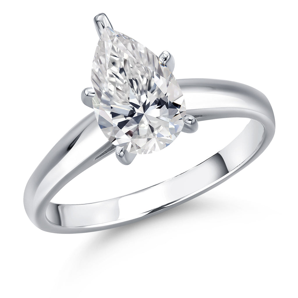 Pear Shape_1.00 Carat_5.5_Ring in 10K White Gold