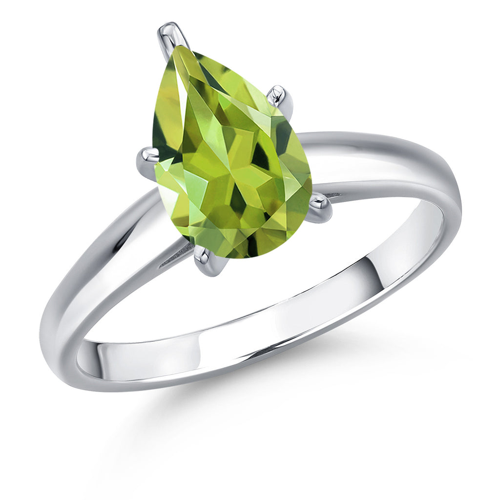 Peridot - August_7_Ring in 10K White Gold