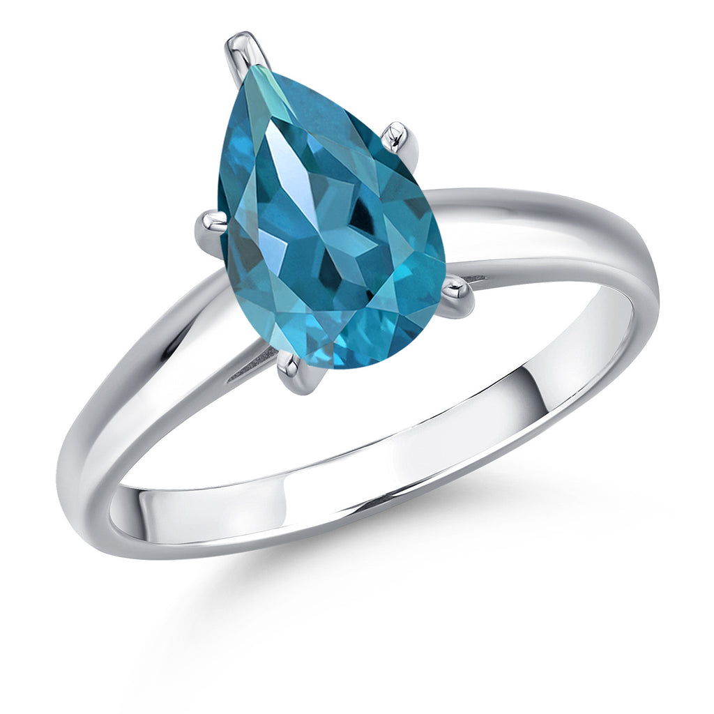 London Blue Topaz - November_5_Ring in 10K White Gold