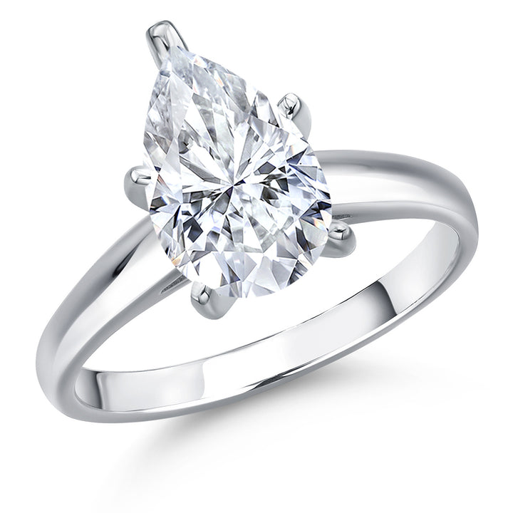 White Moissanite - April_6_Ring in 10K White Gold
