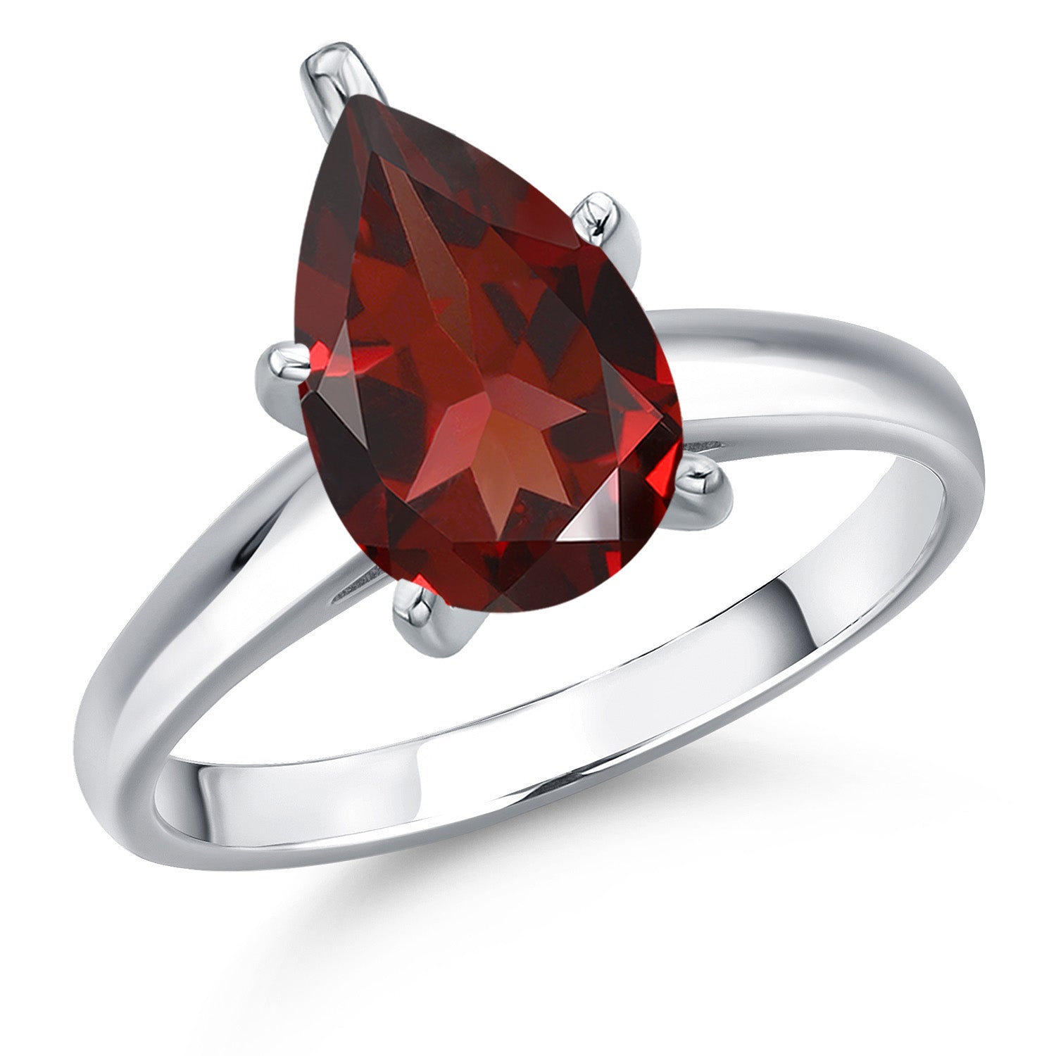 Garnet - January_9_Ring in 10K White Gold