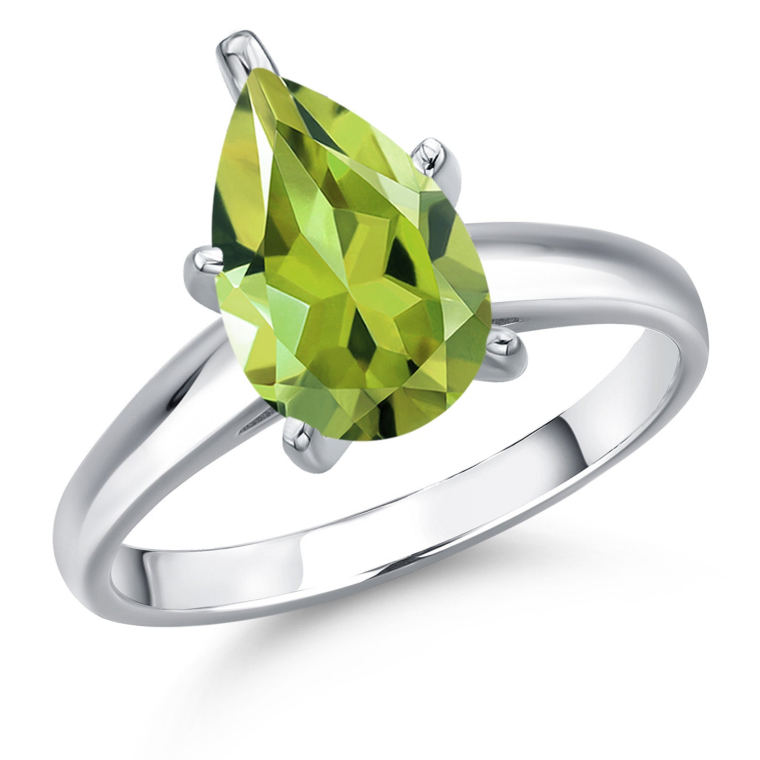 Peridot - August_9_Ring in 10K White Gold