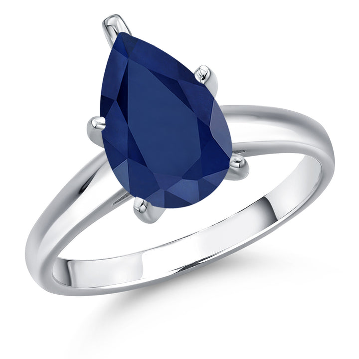 Blue Sapphire - September_6_Ring in 10K White Gold