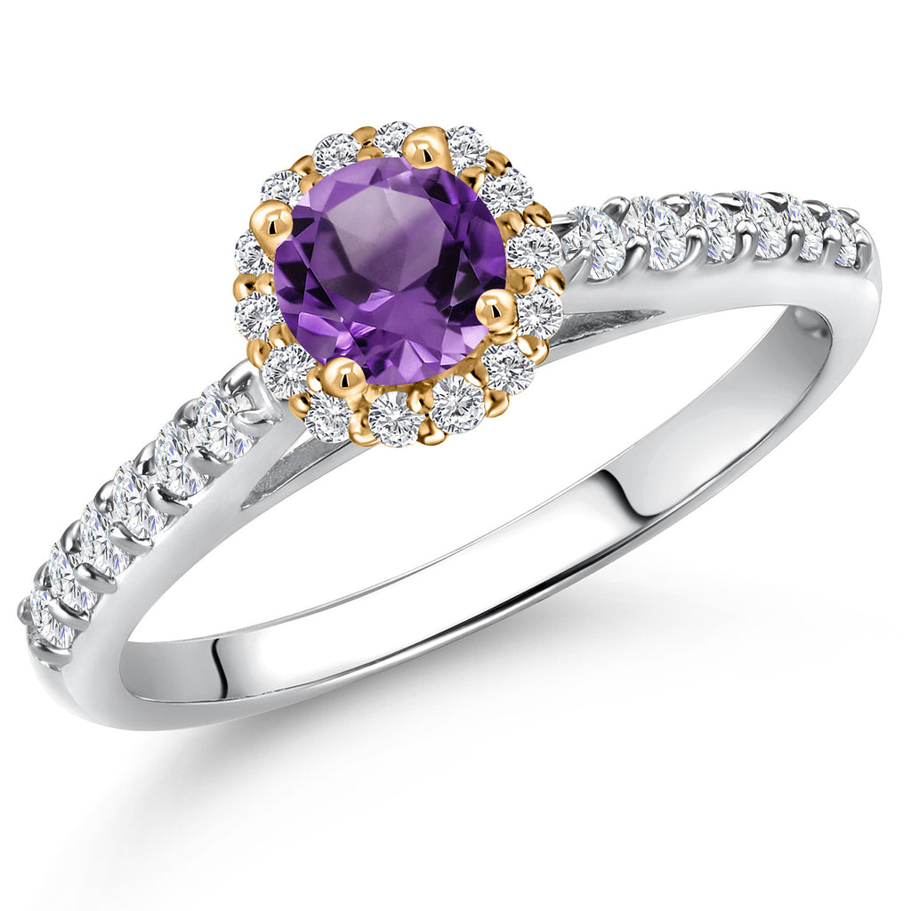 Amethyst - February_7_Ring in 10K Two Tone Gold