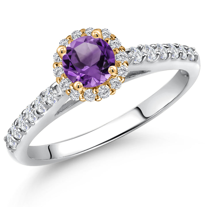 Amethyst - February_5_Ring in 10K Two Tone Gold