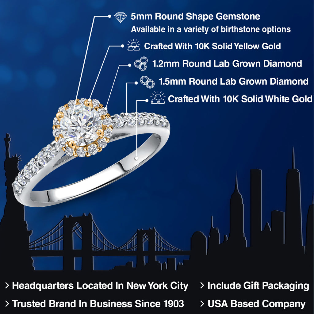 Lab Grown Diamond_5_Ring in 10K Two Tone Gold
