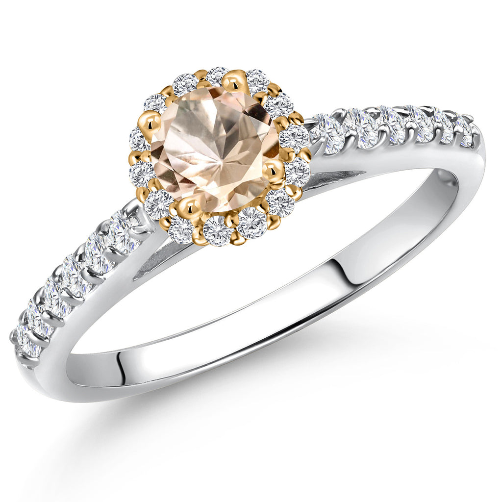 Morganite - October_7_Ring in 10K Two Tone Gold