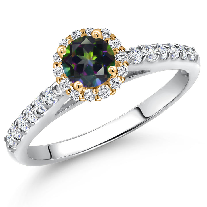 Green Mystic Topaz_5_Ring in 10K Two Tone Gold