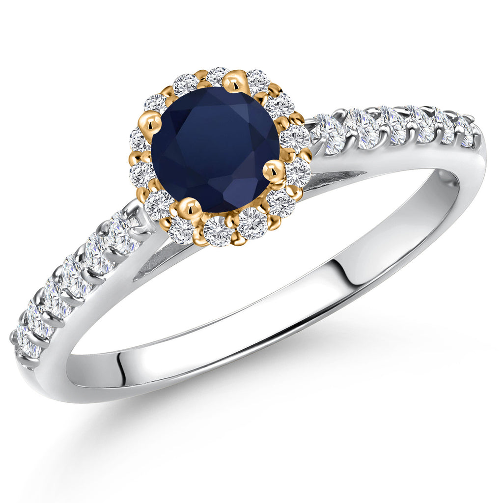Blue Sapphire - September_7_Ring in 10K Two Tone Gold