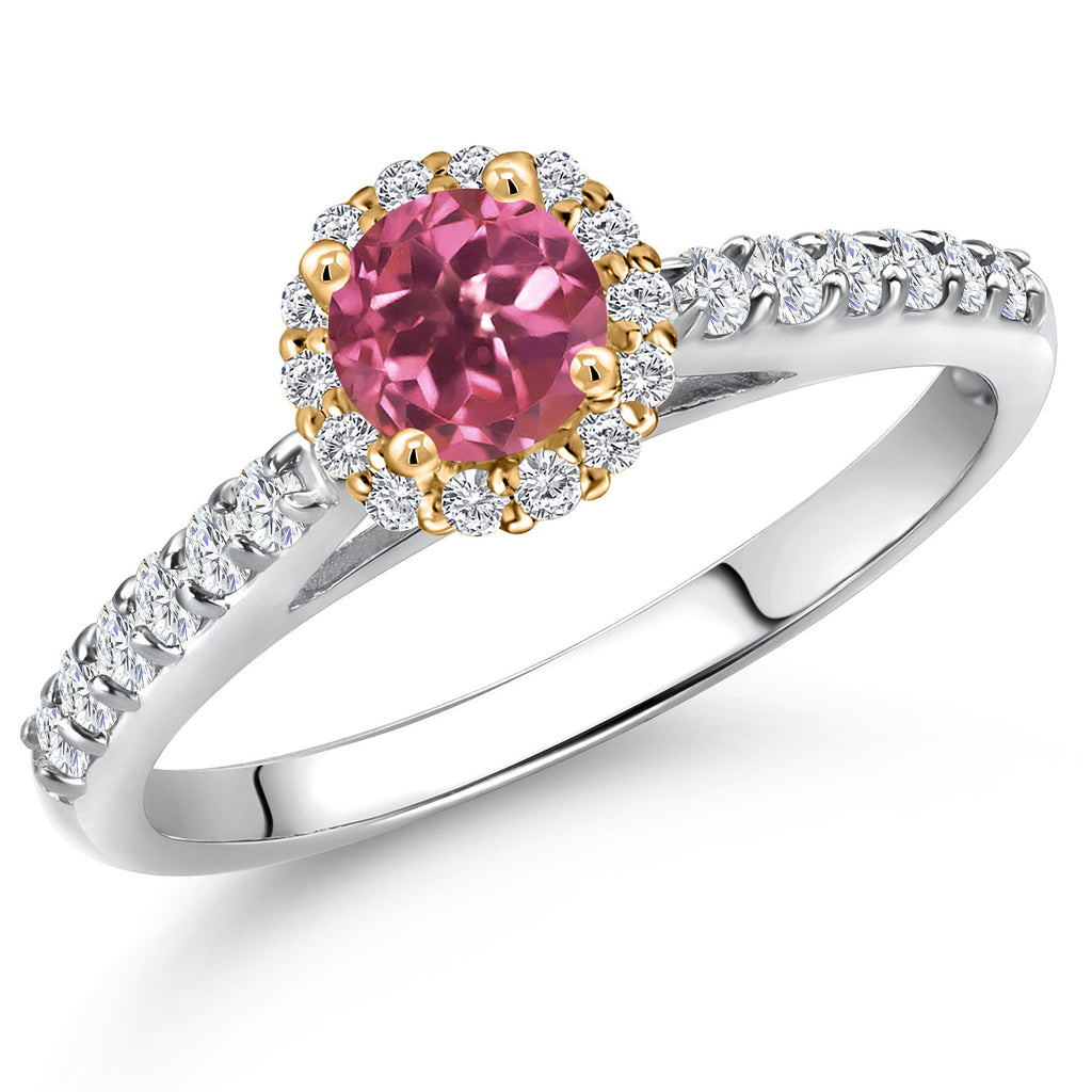 Pink Tourmaline - October_9_Ring in 10K Two Tone Gold