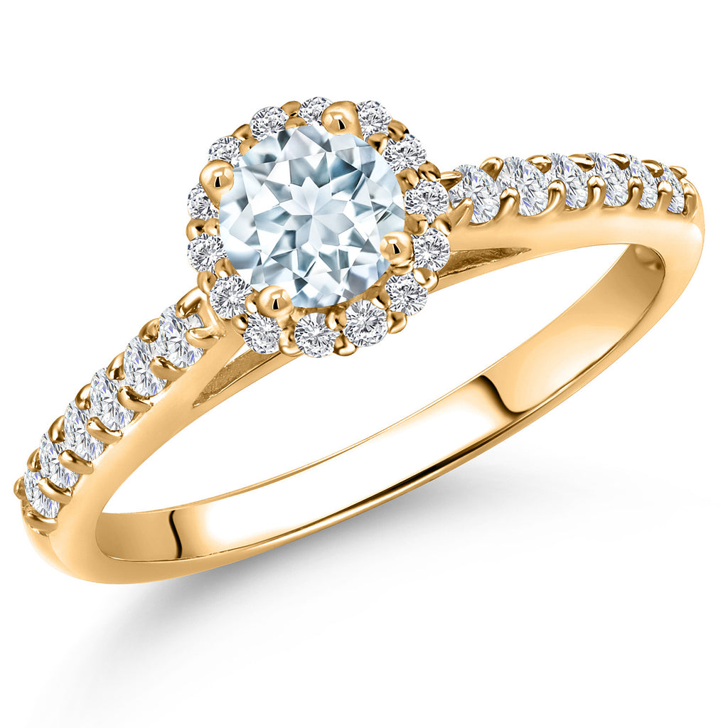 Aquamarine - March_6_Ring in 10K Yellow Gold