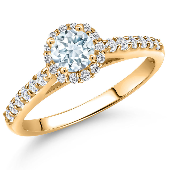 Aquamarine - March_5_Ring in 10K Yellow Gold