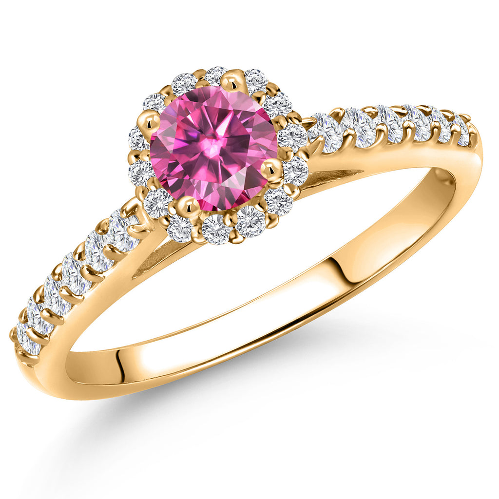 Pink Moissanite - April_9_Ring in 10K Yellow Gold