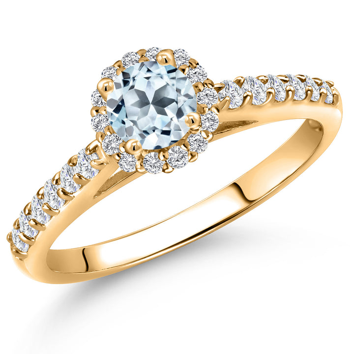 Sky Blue Topaz - November_5_Ring in 10K Yellow Gold