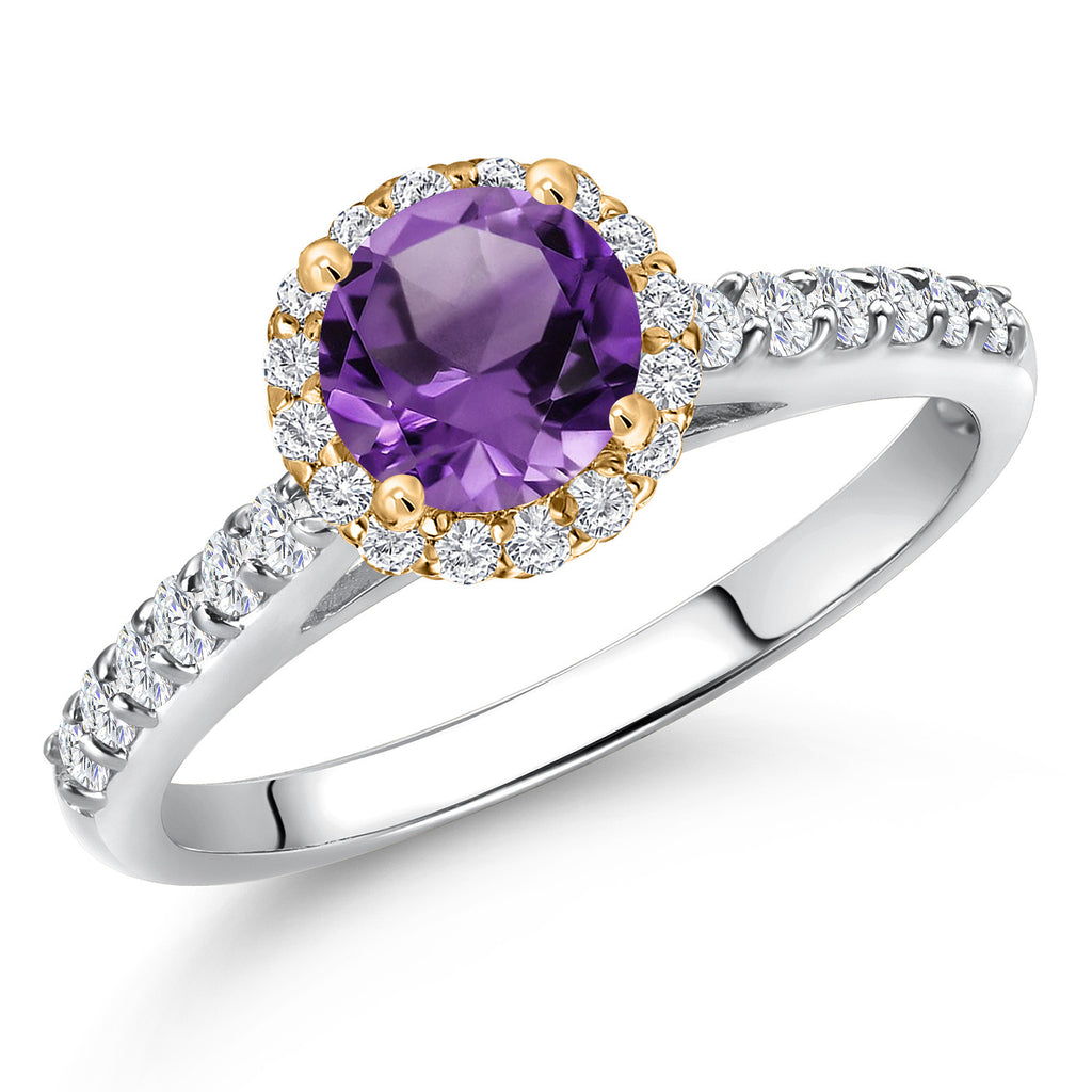 Amethyst - February_6_Ring in 10K Two Tone Gold
