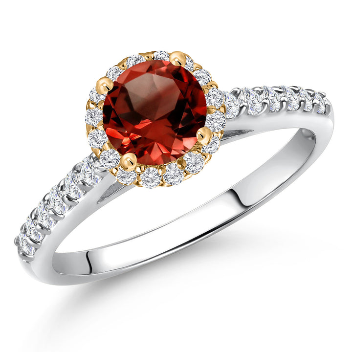 Garnet - January_5_Ring in 10K Two Tone Gold