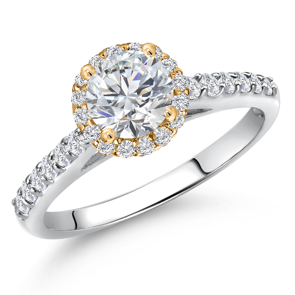 White Lab Grown Diamond - April_9_Ring in 10K Two Tone Gold