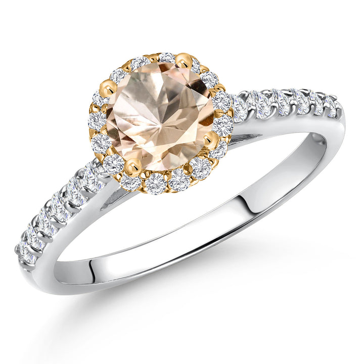 Morganite - October_5_Ring in 10K Two Tone Gold