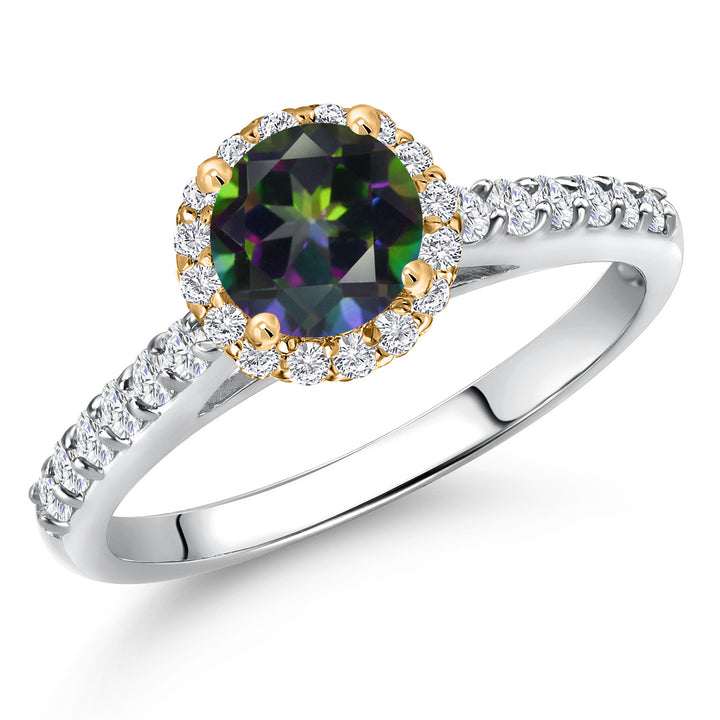 Green Mystic Topaz_5_Ring in 10K Two Tone Gold