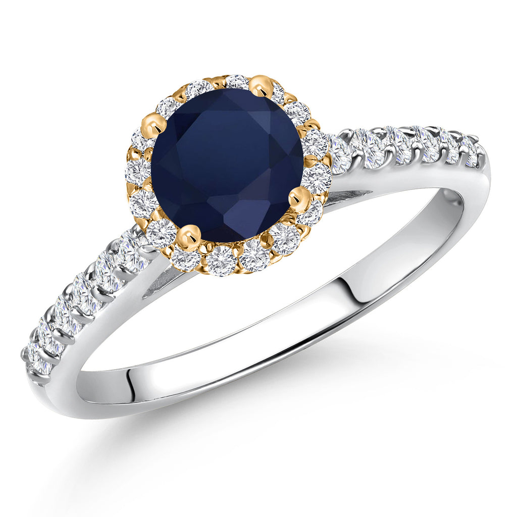 Blue Sapphire - September_5_Ring in 10K Two Tone Gold