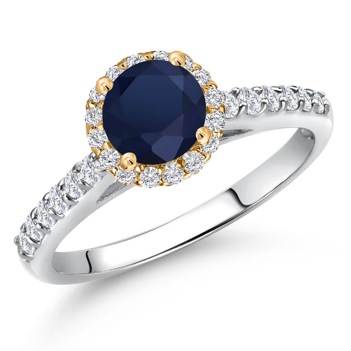 Blue Sapphire - September_5_Ring in 10K Two Tone Gold