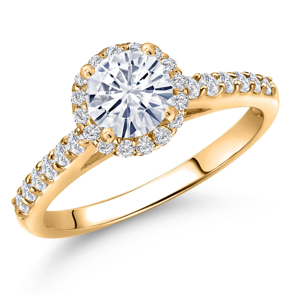 White Moissanite - April_7_Ring in 10K Yellow Gold